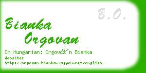 bianka orgovan business card